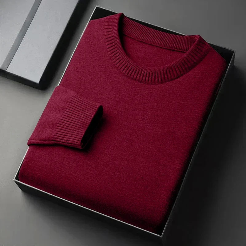 Men's Classic Crewneck Sweater - Soft Lightweight Long Sleeve Knit Pullover Casual Solid Color Top