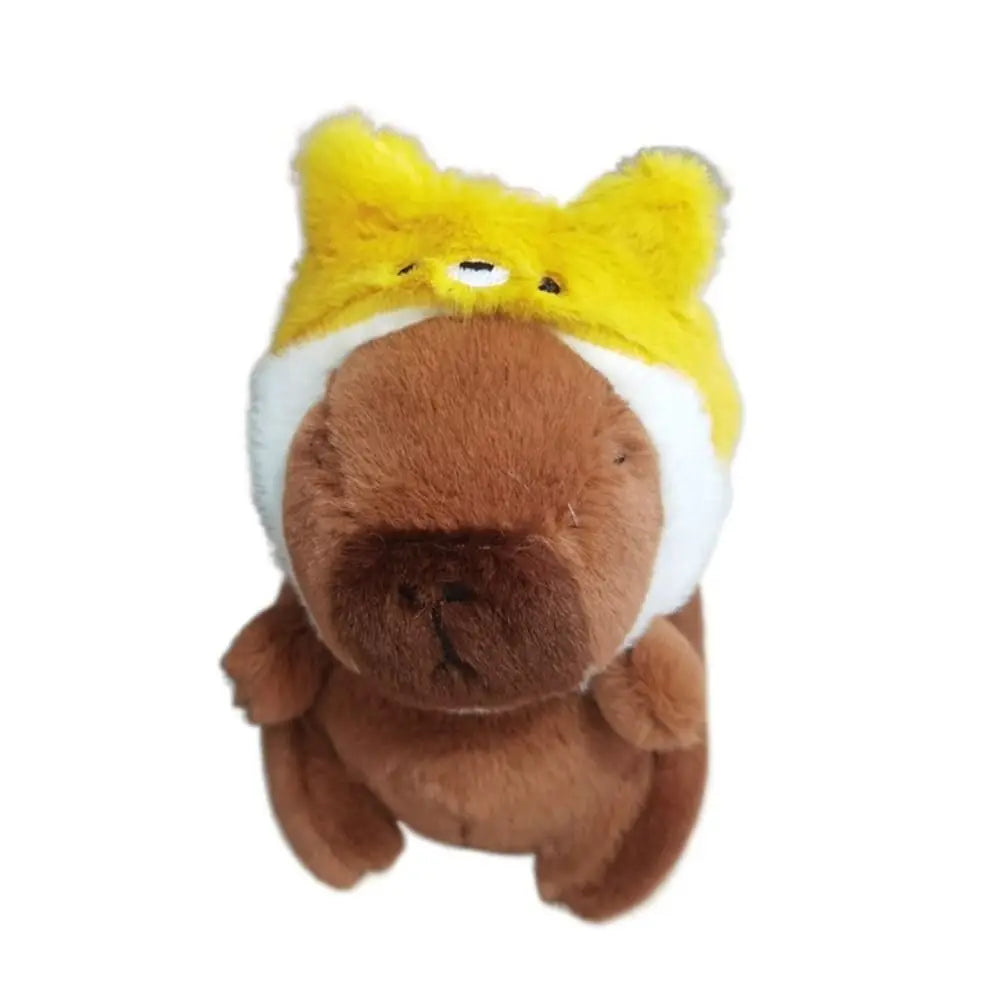 Plush Cocoa Cat Snapper Keychain – Cute Soft Doll Pendant, Exquisite Schoolbag Charm Accessory