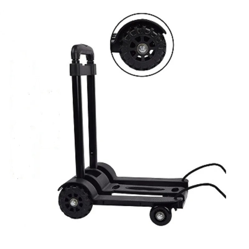 2/4-Wheeled Small Truck with Foldable Pull Rod – Portable Grocery, Luggage & Household Shopping Cart