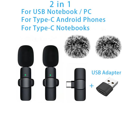 Wireless Lavalier Microphone – Portable Mini Audio & Video Recording Mic for iPhone, Android, PC & Cameras