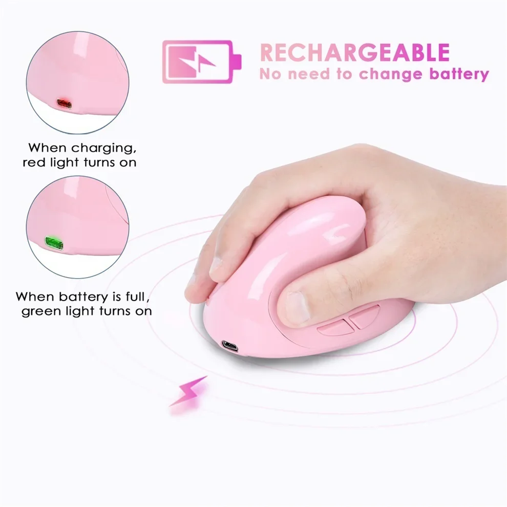 JOMAA Rechargeable Vertical Wireless Mouse – Ergonomic Right-Hand 2.4G USB Gaming & Laptop Mouse