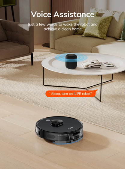 ILIFE A20 Robot Vacuum and Mop Combo – LiDAR Navigation, 3000Pa Suction, Smart Mapping, App/Alexa Control, Ideal for Pet Hair