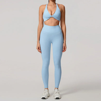 2Pcs Women's Yoga Sports Set - Quick Dry Long Sleeve Workout Tracksuit for Gym & Running