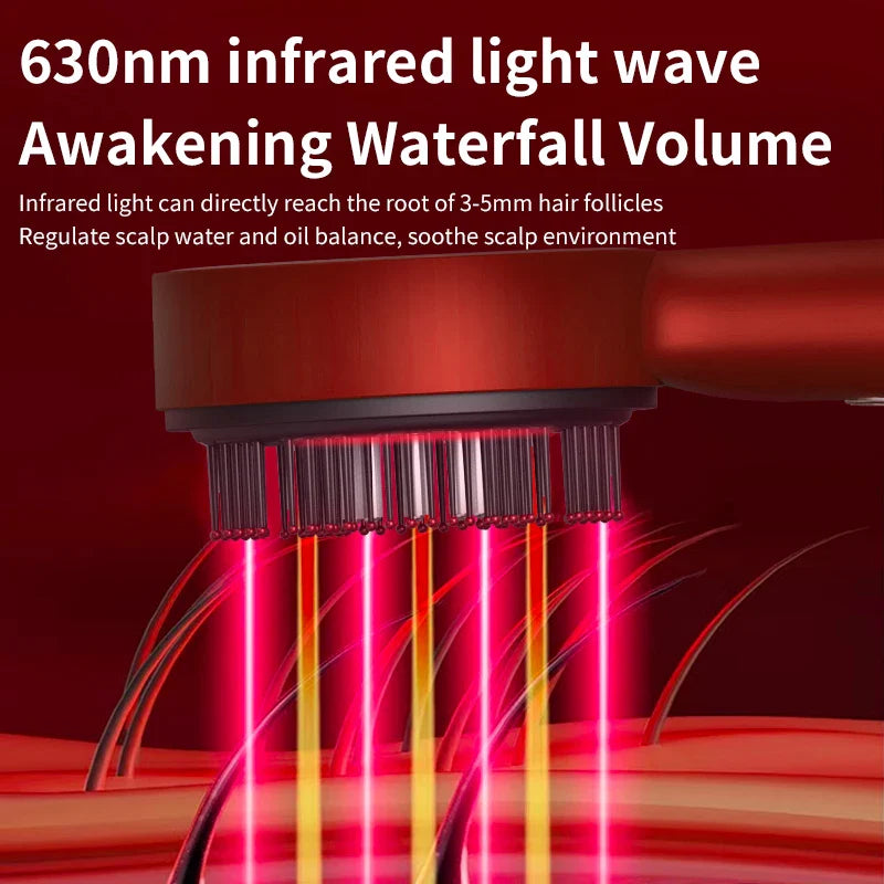 Electric Vibration Massage Comb – Red Light Therapy Scalp Brush with Hair Growth Massage & Anti Hair Loss Oil Applicator