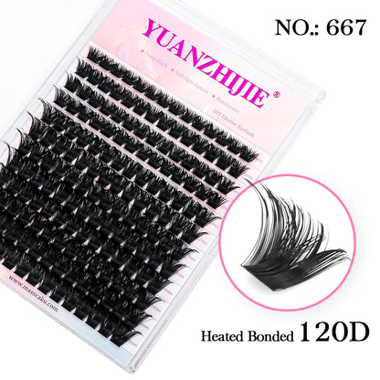 DIY 144 Cluster Lashes – Natural C/D Curl Individual Mink Eyelashes, Free Shipping, Home Makeup Supplies