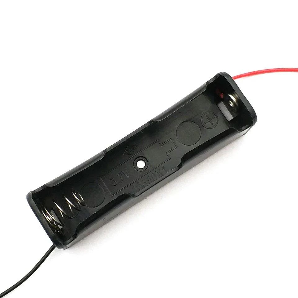 Black 18650 Battery Holder - 3.7V Rechargeable Li-Ion Battery Clip Case Storage Box