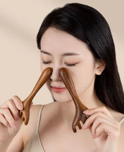 Head Meridian Massage Comb – Anti-Static Natural Wooden Wide Tooth, Six-Claw Gua Sha Tool for Spa & Blood Circulation