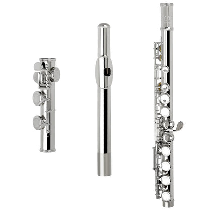 SLADE 16 Closed/Opened Hole C Key Professional Transverse Flute – Concert Musical Instrument with Box, Cleaning Cloth, Stick & Gloves