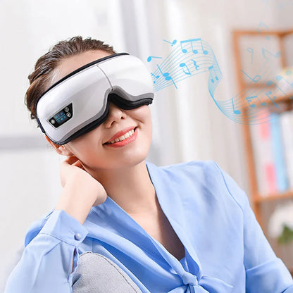 6D Smart Eye Massager – Vibration & Airbag Compression, Bluetooth Music Eye Care Glasses for Fatigue Relief