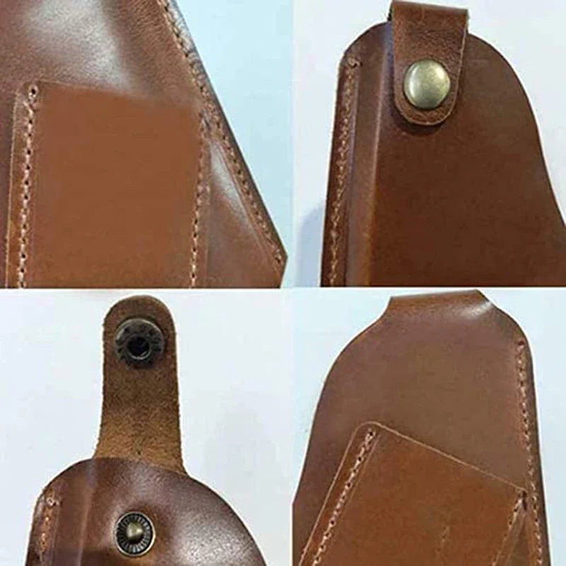 Leather Men’s Phone Case Pouch, Belt Waist Bag for iPhone, Cellphone Holster, Wallet & Purse Waist Pack Holder