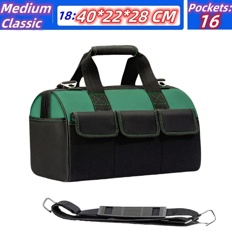 23-Inch Large Tool Bag - Heavy-Duty 1680D Oxford Waterproof Electrician Storage Organizer