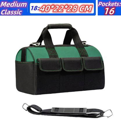 23-Inch Large Tool Bag - Heavy-Duty 1680D Oxford Waterproof Electrician Storage Organizer