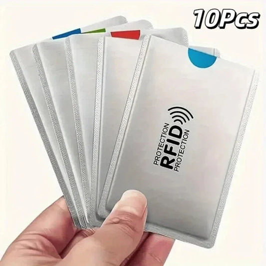 10PCS RFID Blocking Card Sleeves - Portable Anti Scan ID & Credit Card Protector for Wallet Security