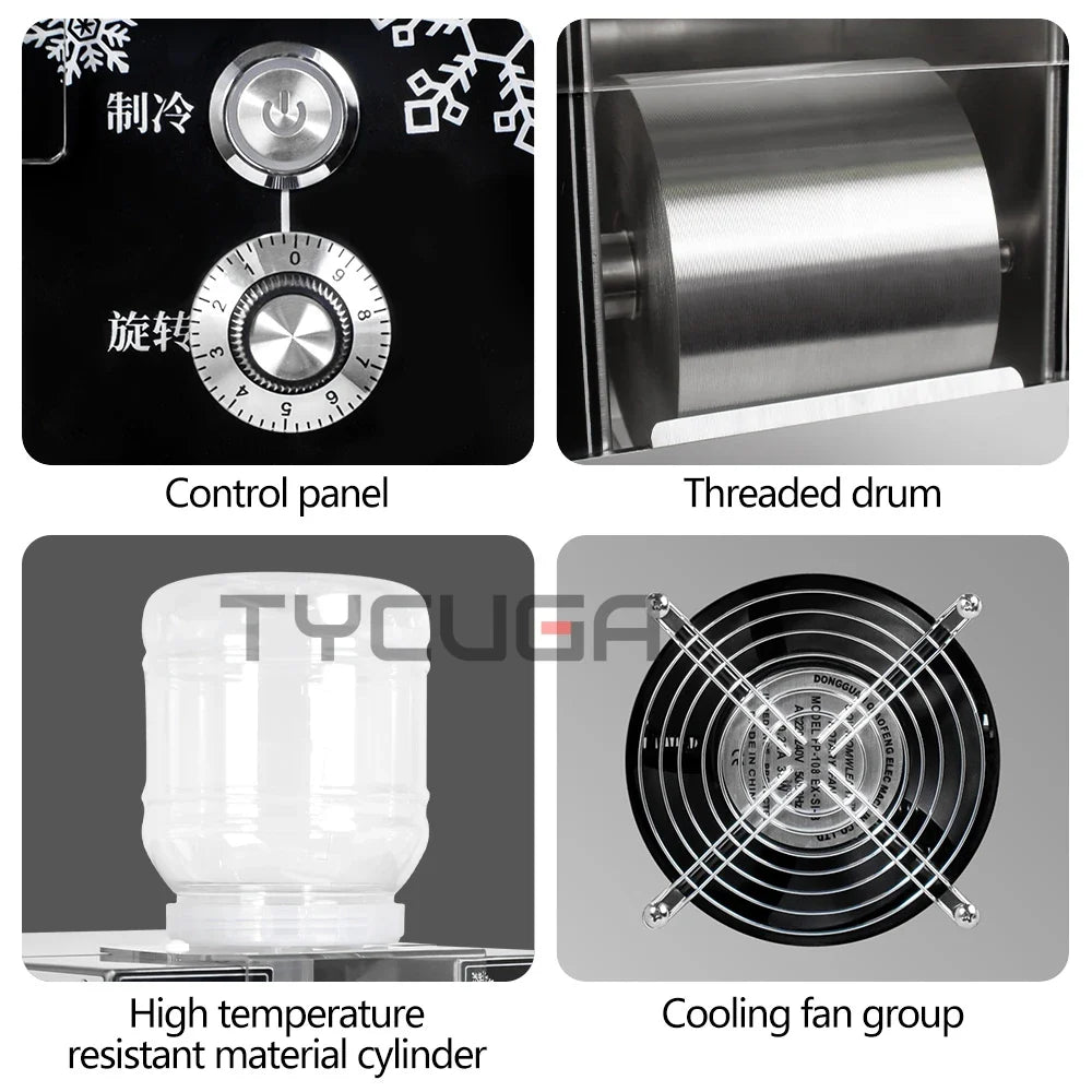 Korea Bingsu Snowflake Ice Shaver Machine – 360W 3L Ice Maker for Dessert, Includes Refrigerant, Ships to Europe, Russia, Mexico