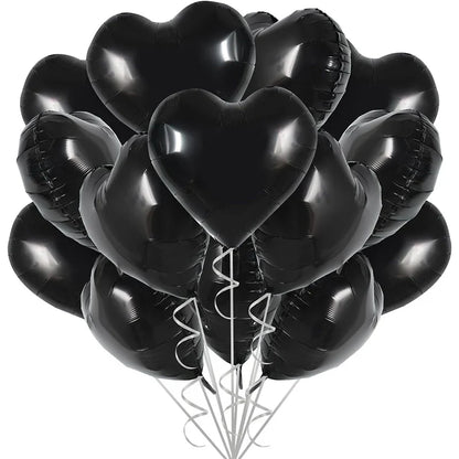 18 Inch Red Heart Foil Balloons - Love Shape Aluminum Balloons for Wedding, Birthday & Home Party Decorations