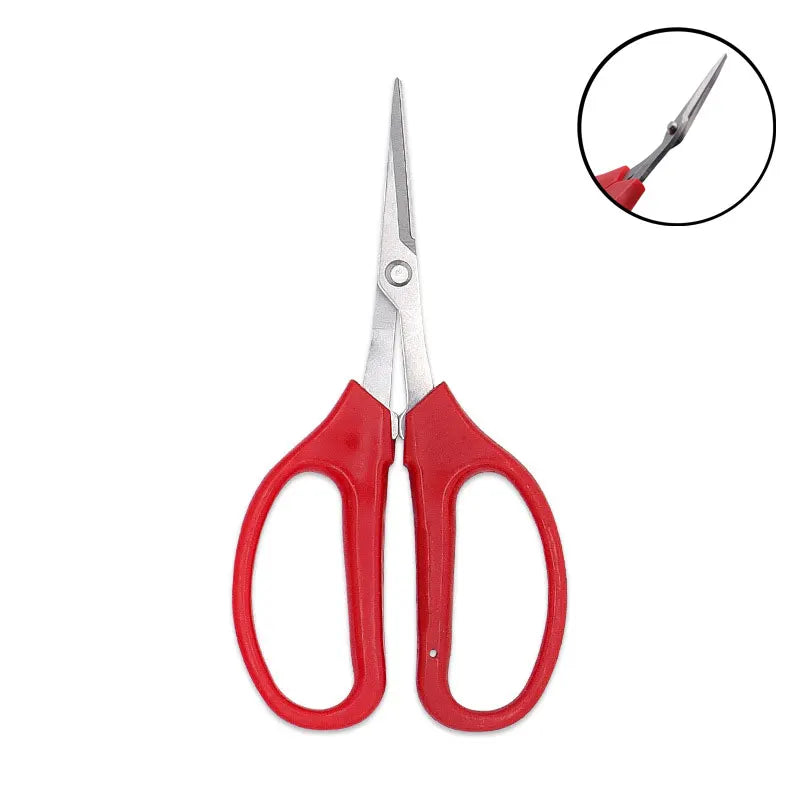 Stainless Steel Fruit Scissors - Red Handle Grape Clippers and Pruning Shears for Bonsai Gardening Tools