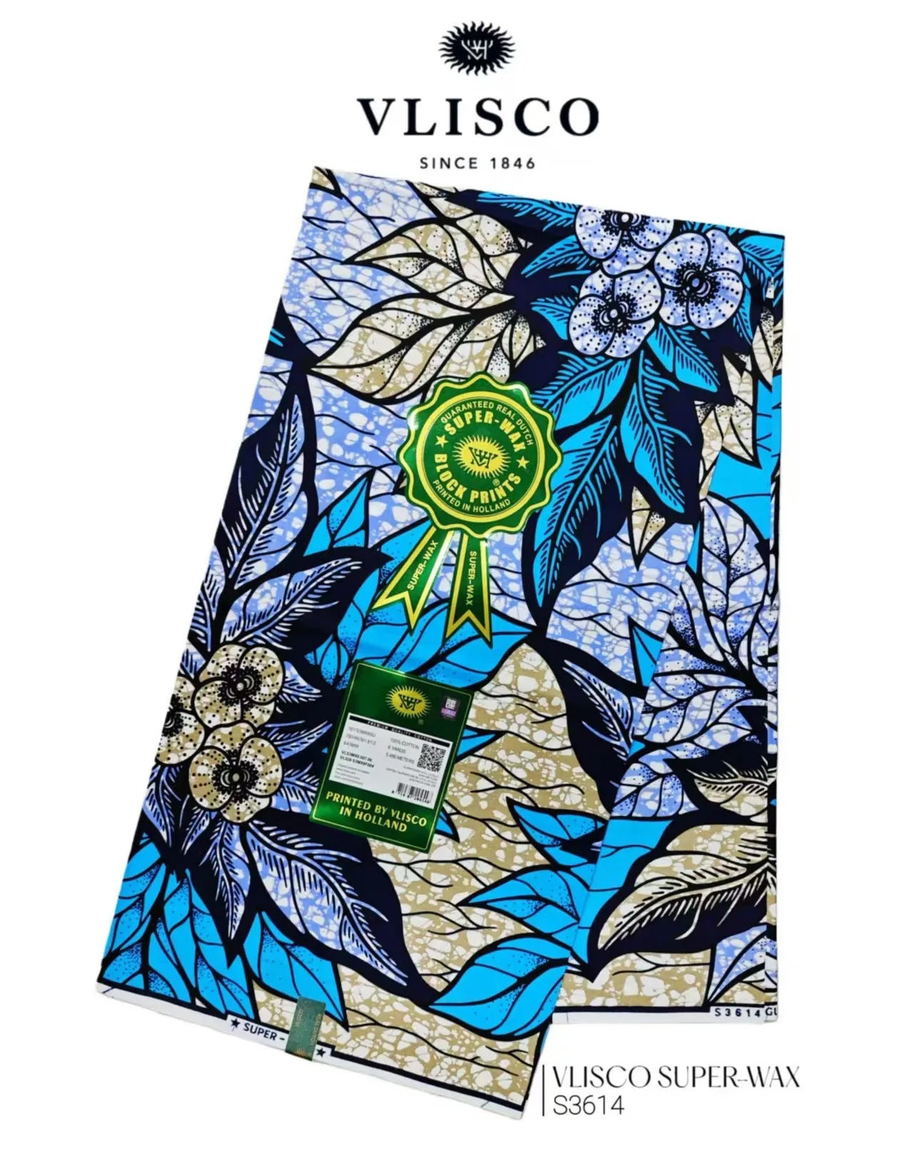 Original African Wax Print Fabric - 6 Yards Soft 100% Cotton Nigerian Ankara Pagne Batik Material