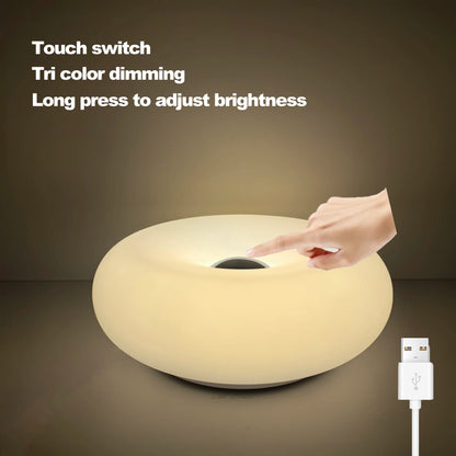 Bauhaus USB Table Lamp - Donut-Shaped Ambient Light for Bedroom, Living Room, & Dining Room Decoration