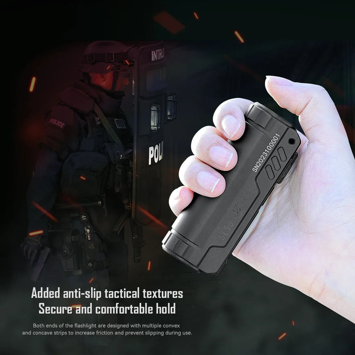 IMALENT BL50 EDC Flashlight – 3600 Lumen Cree XHP50 HI LED, Type-C Rechargeable Dual Light for Camping & Work