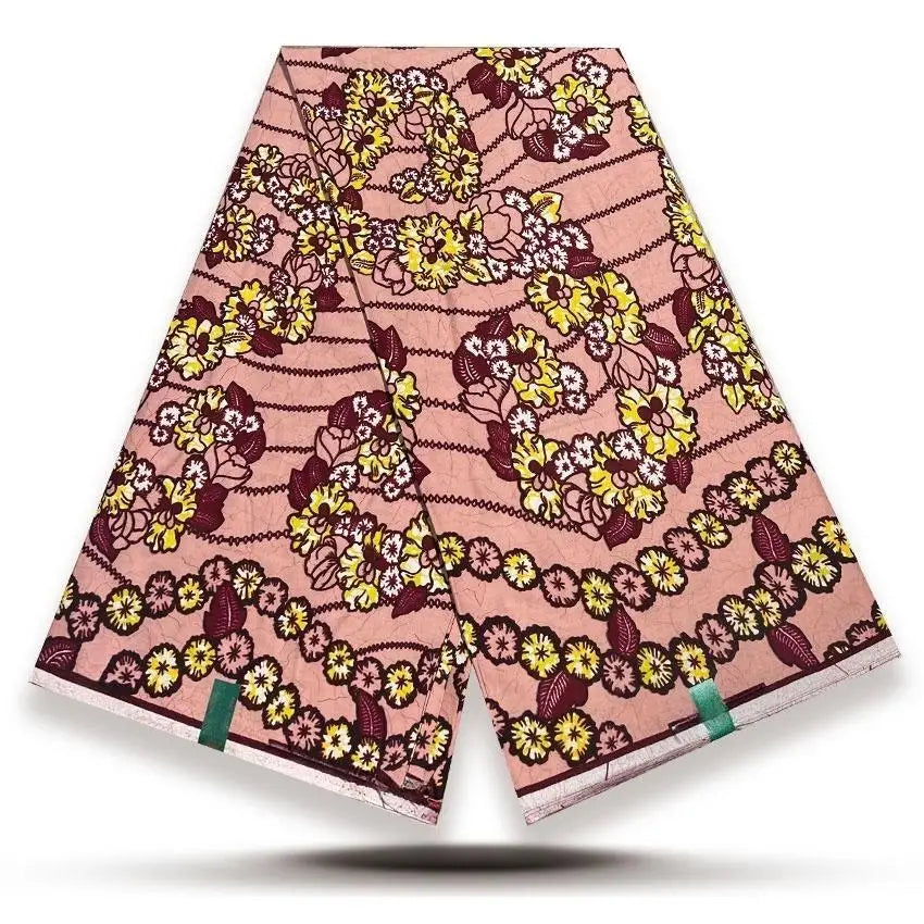 Original African Wax Print Fabric - 6 Yards Soft 100% Cotton Nigerian Ankara Pagne Batik Material