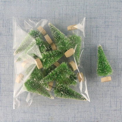 Mini Artificial Christmas Tree Figurine — Sisal, Silk & Cedar Pine for Fairy Garden, Micro Landscape & New Year Decor