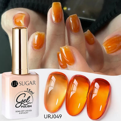UR SUGAR 15ml Jelly Gel Polish - Milky White Translucent UV Soak Off Nail Art Varnish