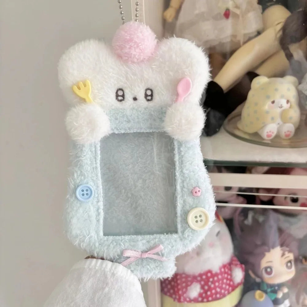 Cute Fox Photocard Case Keychain - Cartoon Student Card Holder & Idol Photo Protective Cover
