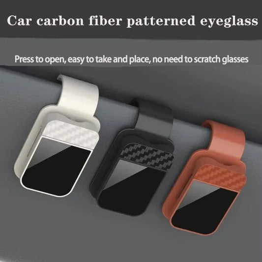 Car Sun Visor Sunglasses Holder - Stable Eyeglass Clip with Card & Ticket Storage Organizer