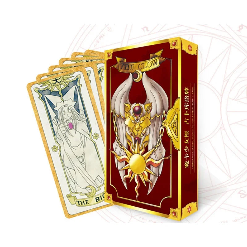 Cardcaptor Sakura Clow Card Cosplay Set - Kawaii Anime Magic Cards with Wand & Treasure Chest Gift for Fans