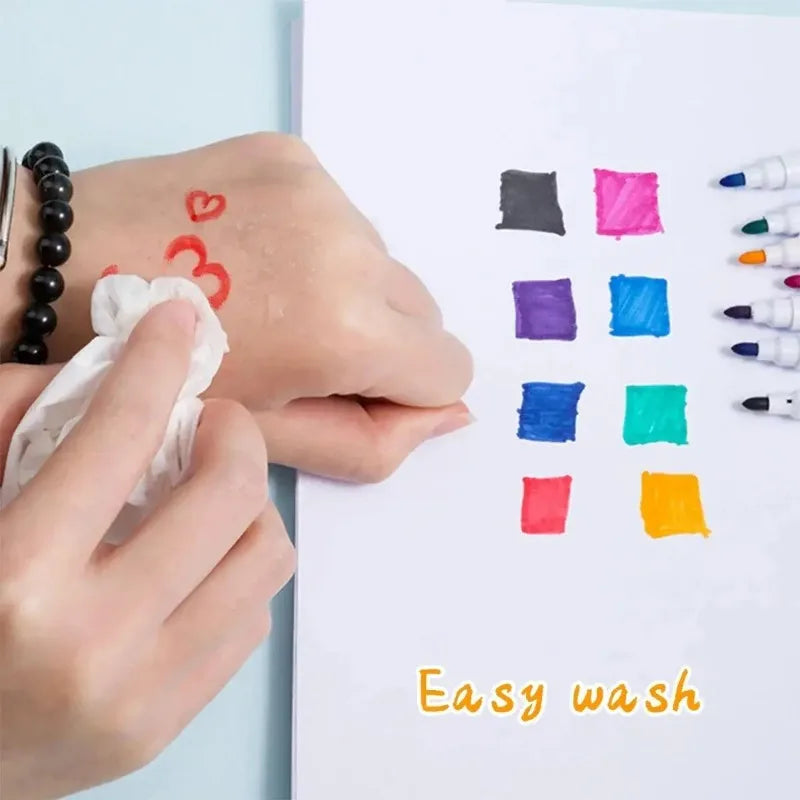 8pcs Magnetic Whiteboard Markers - Erasable Color Pens with Numbering for Office, School & Teaching Supplies