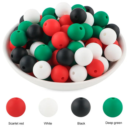 50Pcs Silicone Spacer Beads - 9/12/15mm Round Loose Beads for DIY Necklace Bracelet Jewelry Making