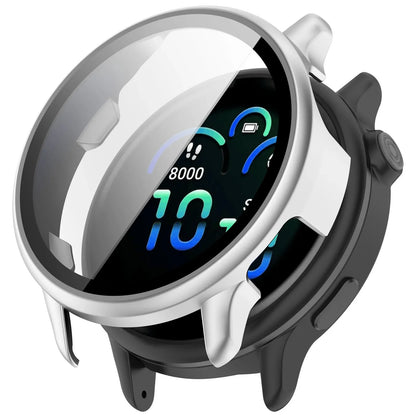 Tempered Glass Screen Protector + Case for Garmin Vivoactive 6 – All-Around Hard Bumper Cover