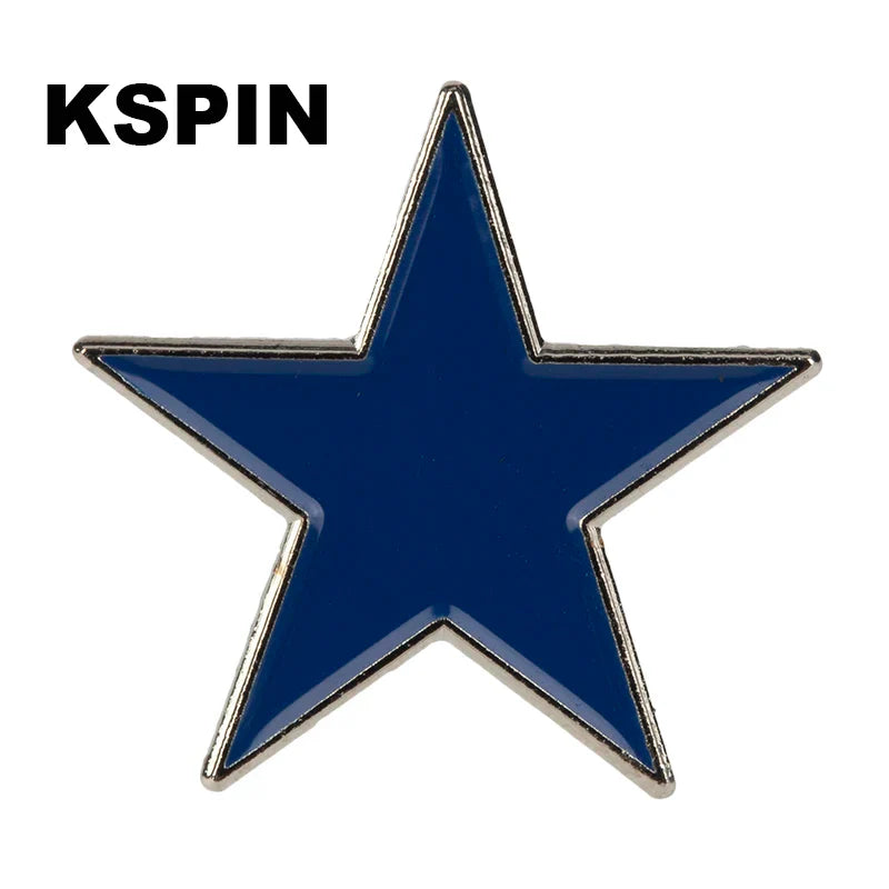 Baby Blue Metal Star Lapel Pin Brooch – Colorful Enamel Star Badge Accessories for Jackets, Bags & Fashion Outfit Decor