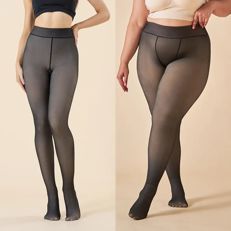 Women’s Thicken Thermal Fleece Leggings – High Waist Winter Tights, Slim Elastic Pantyhose