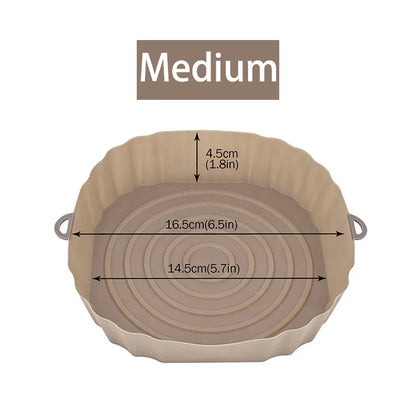 Reusable Air Fryer Silicone Pot & Baking Tray – 1/2/3PCS Basket for Pizza, Fried Chicken, Grill & Kitchen Use
