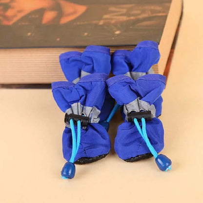 4Pcs Waterproof Dog Boots - Non-Slip Reflective Paw Protectors with Soft Breathable Lining