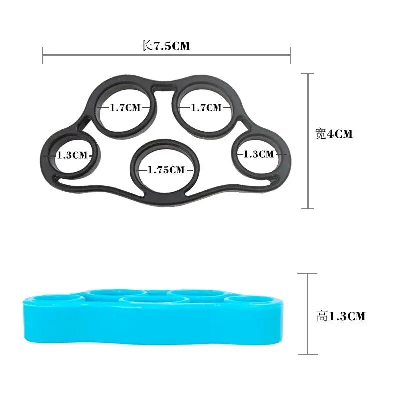 Silicone Finger Gripper - Hand Grip Resistance Band for Gym Workout & Strength Training | Wrist Stretcher & Five Finger Expander