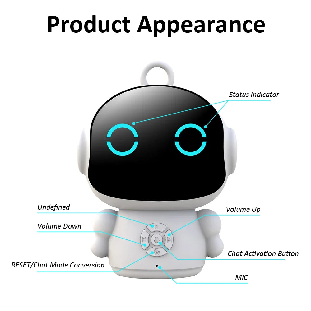 Tuya Smart AI Robot Toy – WiFi Voice Interactive Educational Learning Machine with Speech Recognition for Kids