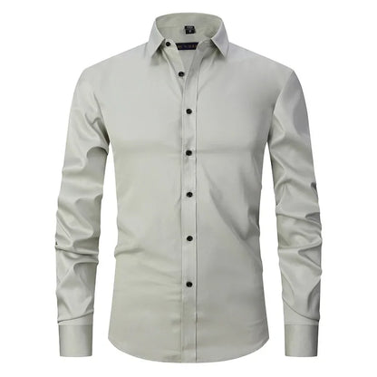 Men’s Slim Fit Dress Shirt - Long Sleeve Business Casual Formal Shirt for Spring Office & Elegant Wear