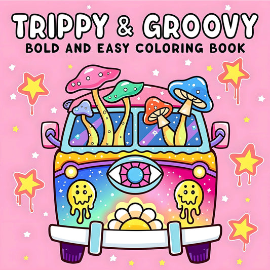 GROOVY Bold & Easy Patterns Coloring Book for Adults - Cute Drawing Book and Fun Birthday or Party Gift