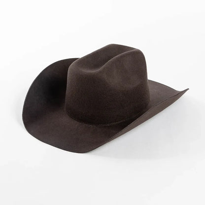 100% Wool Western Cowboy Hat – Casual Felt Cowgirl Hat for Men & Women, Autumn & Winter Outdoor Sunshade Fedoras Top Hat