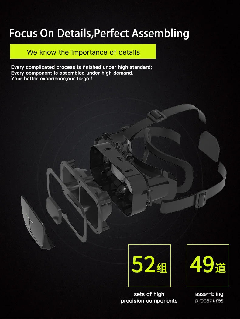 Shinecon 3D VR Headset – Virtual Reality Glasses with Helmet Lenses for Smartphones