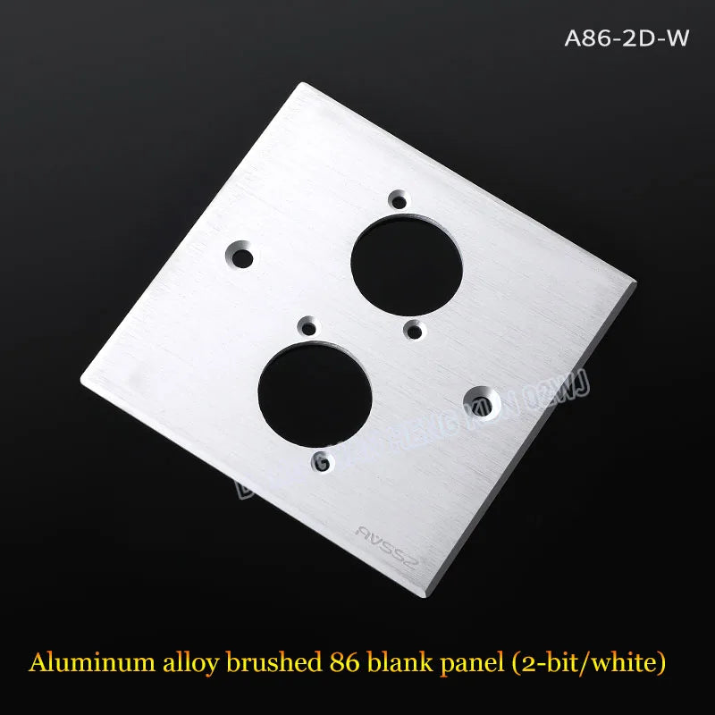 86 Panel Power Box Module - D Type 1/2/3/4 Hole Brushed Matte Blank Plate for XLR HDMI USB BNC VGA RJ45 Connections