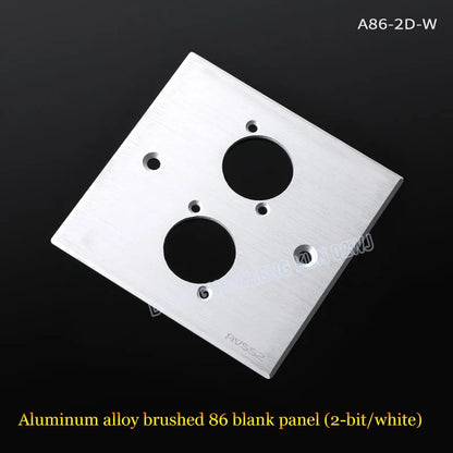 86 Panel Power Box Module - D Type 1/2/3/4 Hole Brushed Matte Blank Plate for XLR HDMI USB BNC VGA RJ45 Connections