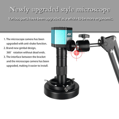 YIZHAN 4K Digital Microscope — Full HD HDMI VGA Industrial Camera with C-Mount, 150x Lens for Soldering & Phone Repair