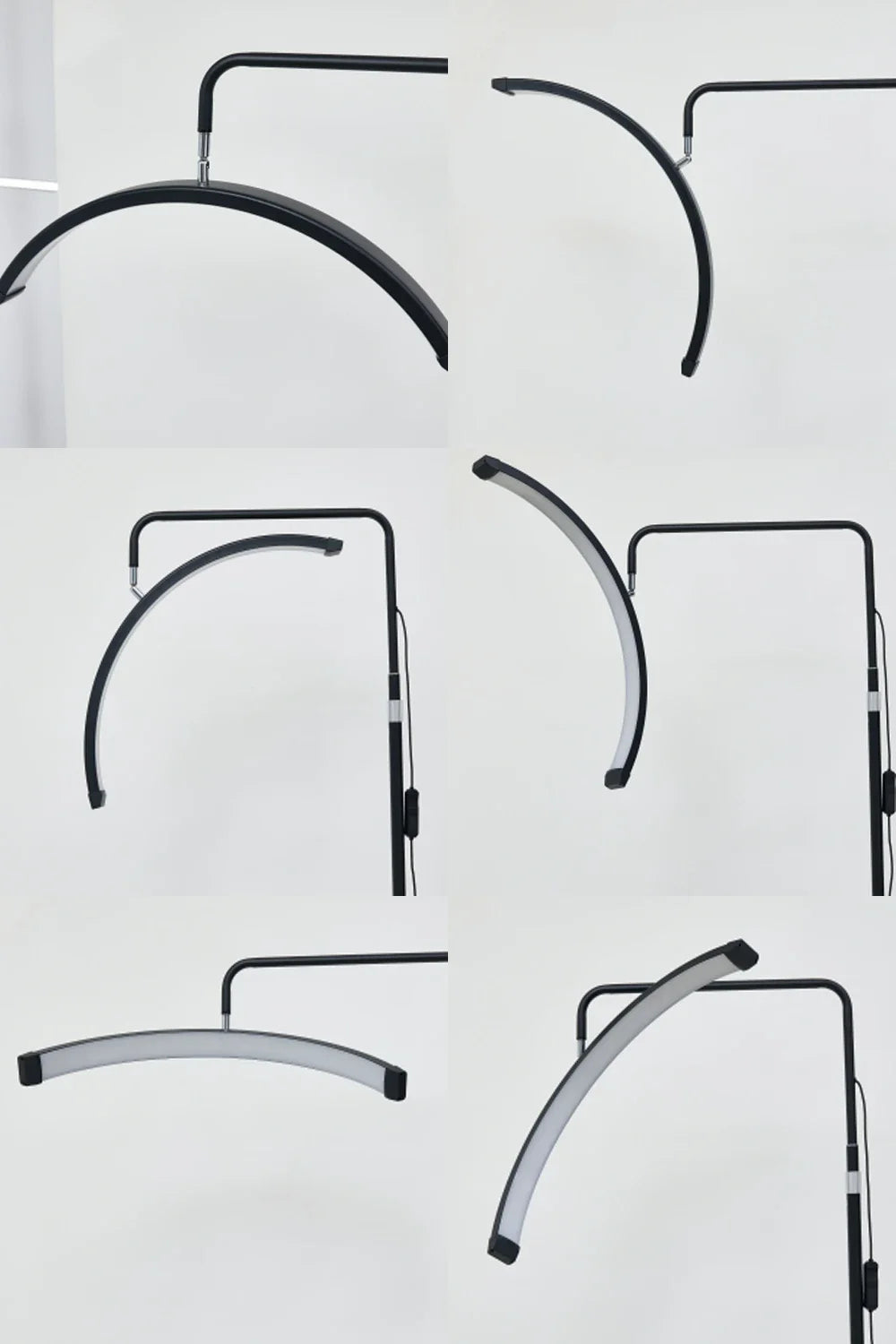 23" OEM 45W LED Eyelash Extension Lamp – Adjustable Brightness Half-Moon Bed Lamp with Ring Light & Free Logo