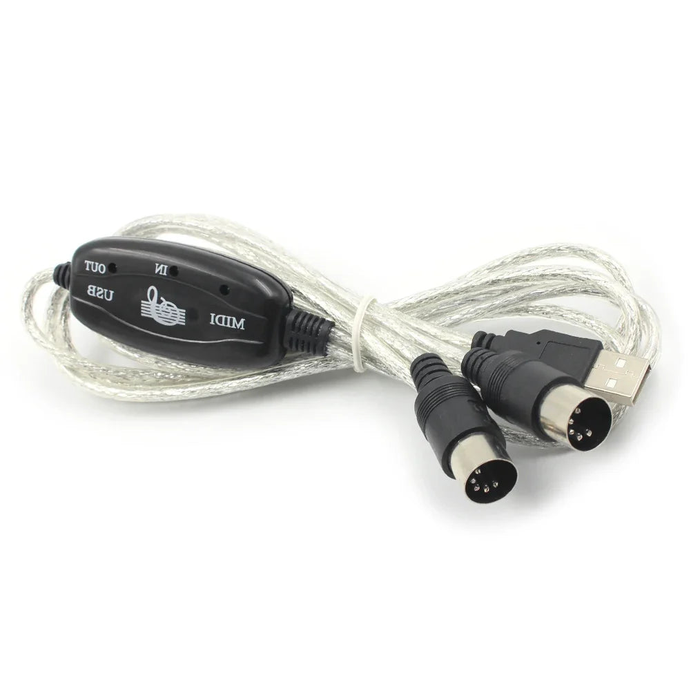 USB MIDI Cable Interface - USB to MIDI IN/OUT Converter Adapter for Keyboard, PC Audio & Music Recording