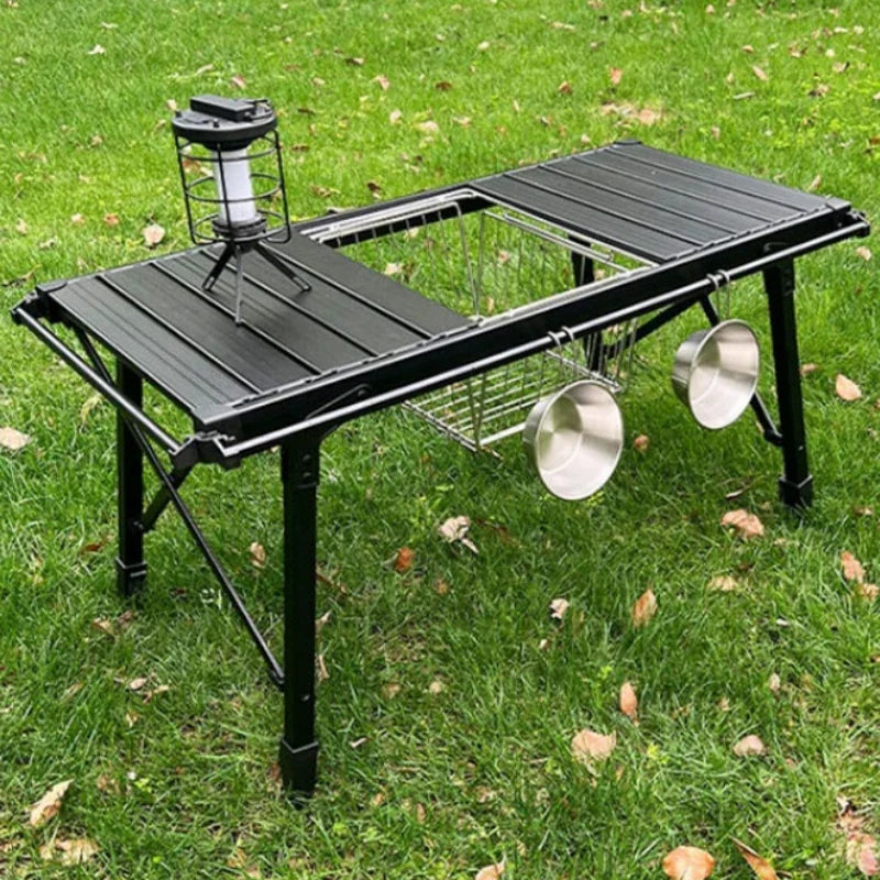 IGT Folding Stainless Steel Drain Basket – Lightweight Portable Camping Table Accessory