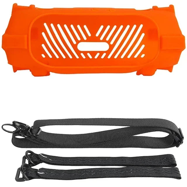 Silicone Case for JBL Charge 6 - Soft Protective Cover with Strap & Carabiner