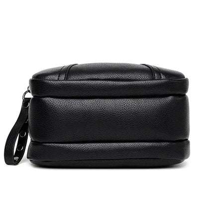 Women’s Solid Color Rivet Zipper Phone Bag – Soft Leather Small Square Shoulder & Crossbody Bag, Fashionable and Simple